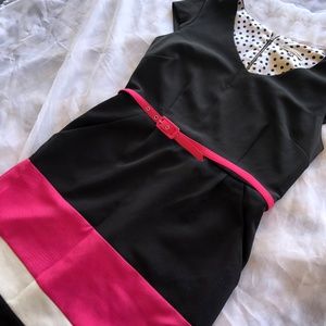 Black & Pink Colorblock Dress • 8 • Sandra Darren